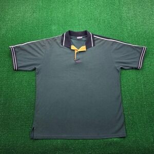 Burger King Polo Shirt Mens XL Green Vintage 90s Employee Uniform Work Wear